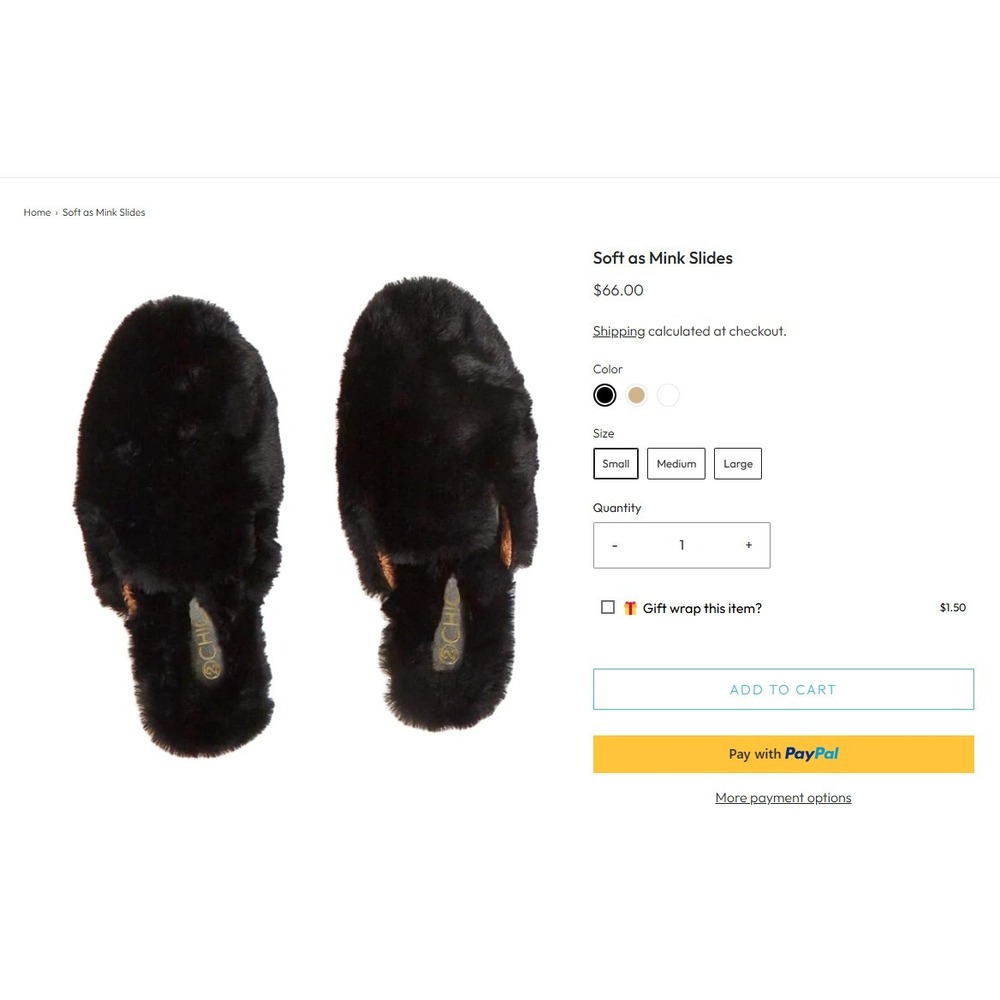Soft as Mink Slides Size Small New No Box - Picture 2 of 3